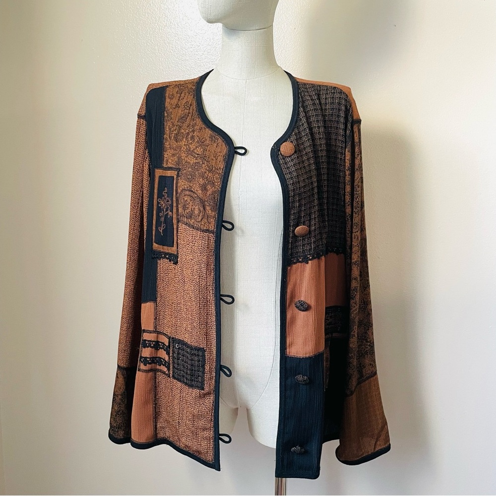 Vtg Koret Jacket Women's 16w Patchwork Button Up … - image 8